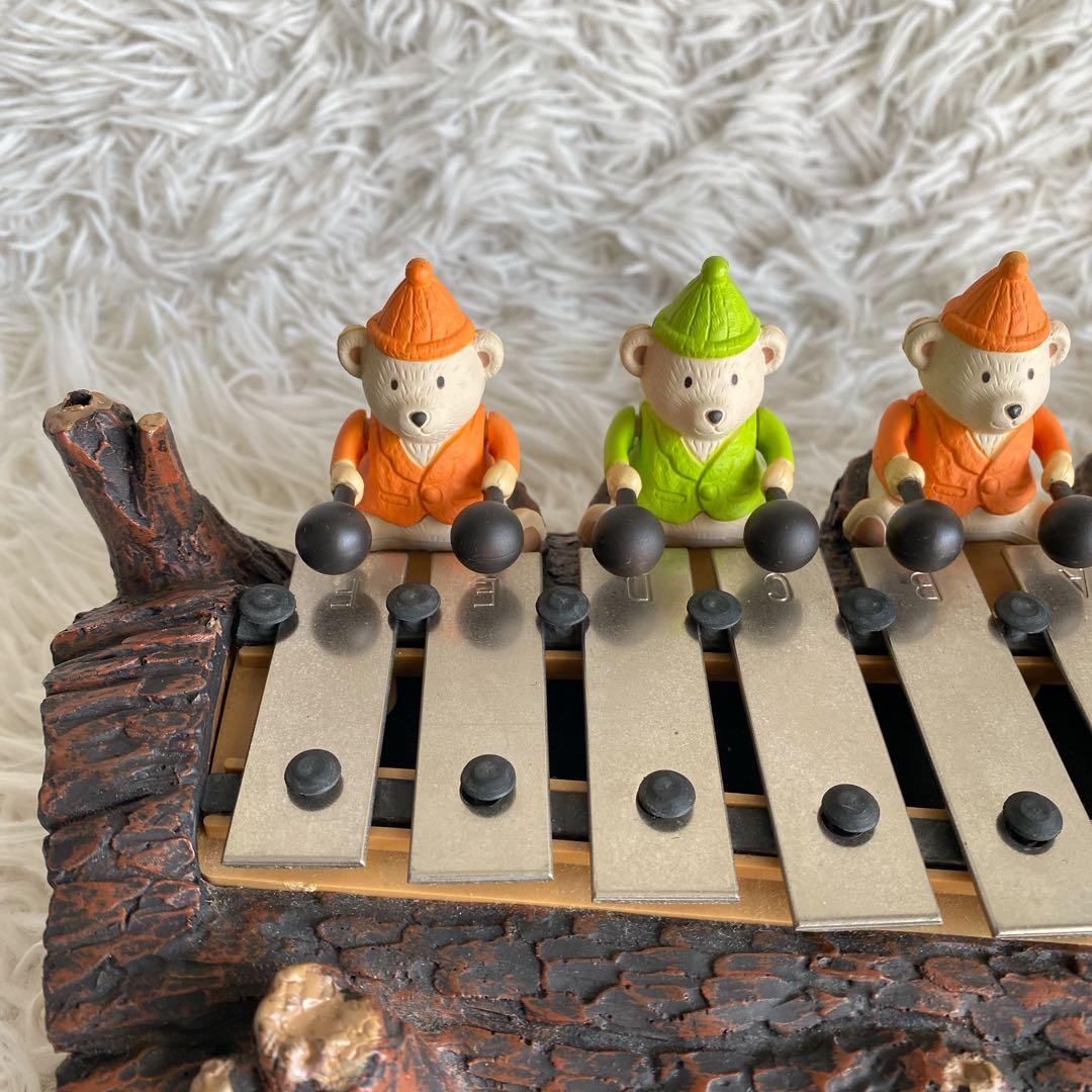 ビーアイ　こぐまの音楽隊　からくりオルゴール　シロフォン　目覚まし時計