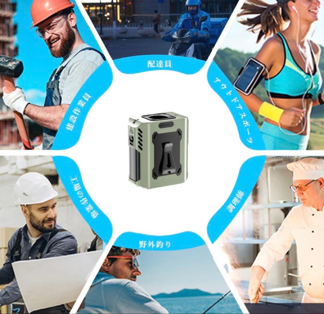 2個セート　ベルトファン 腰掛け扇風機 強力 携帯扇風機 首掛け/腰掛け/卓上