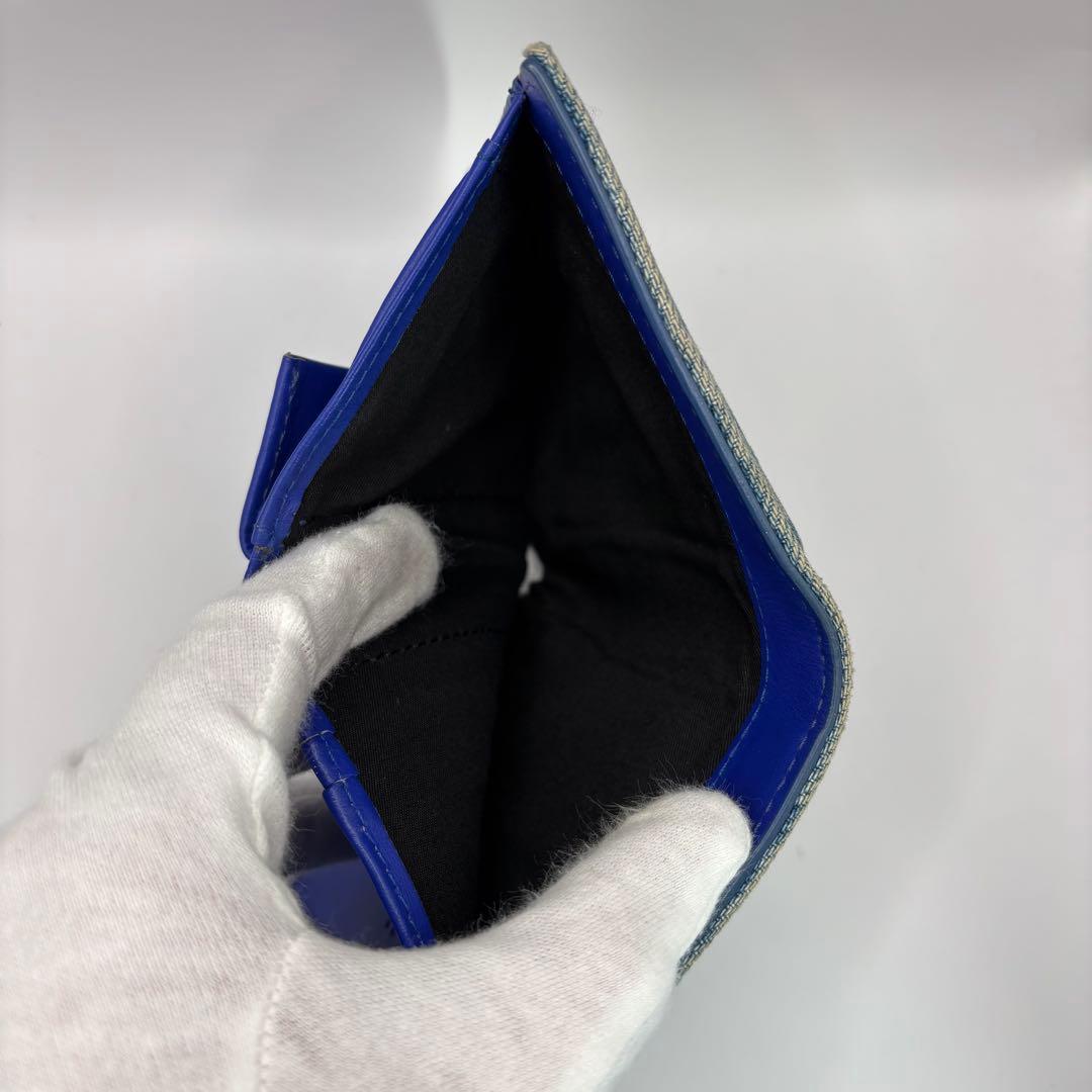 DIESEL 二つ折り財布　デニム　Dロゴ　キャンバス　シルバー　財布　レザー