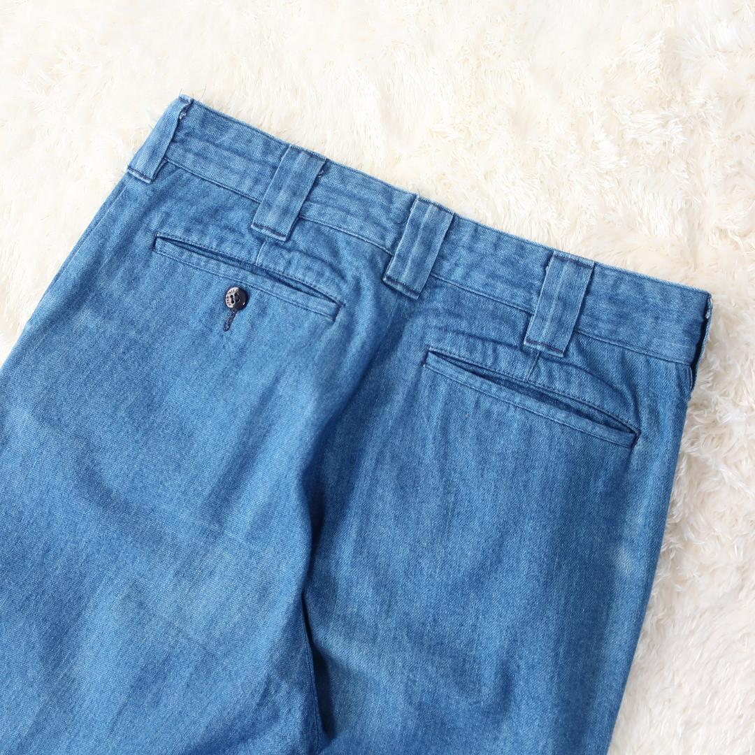 ハイク HYKE ワイドレッグ デニムパンツ ハイウエスト ブルー 1