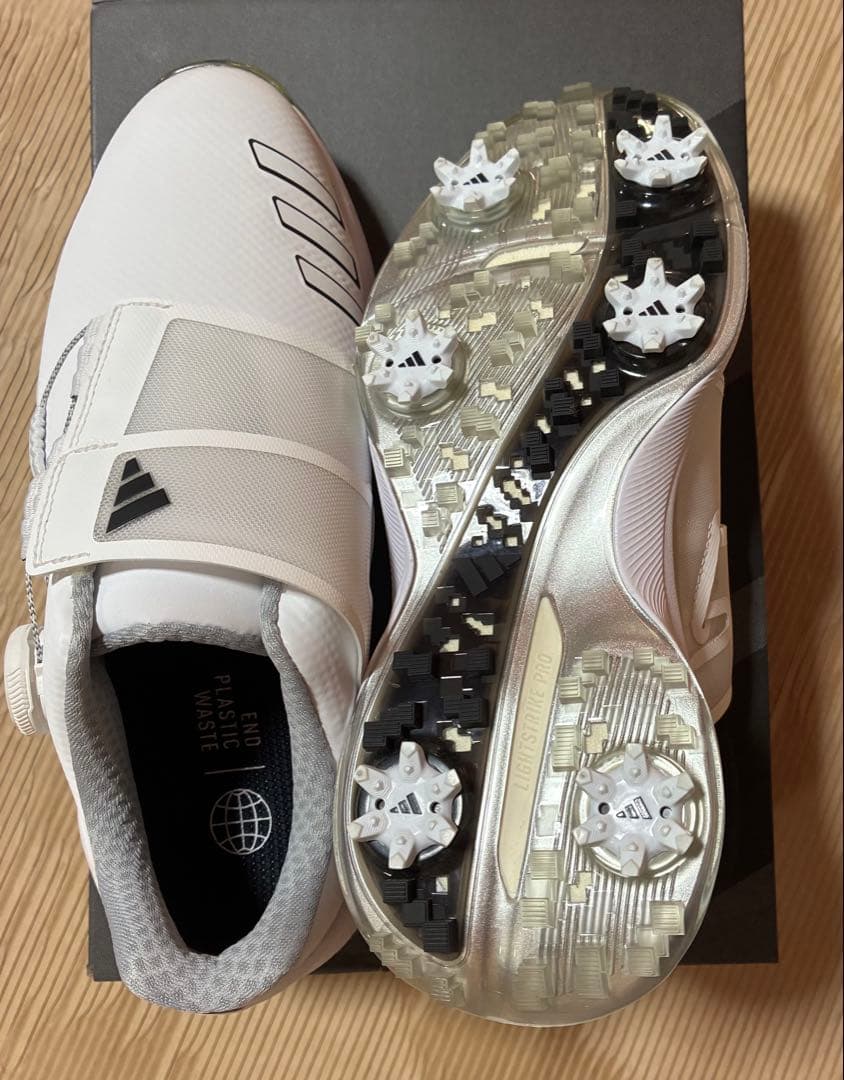 美品 adidas BOA ゴルフシューズ ホワイト 24.0cm