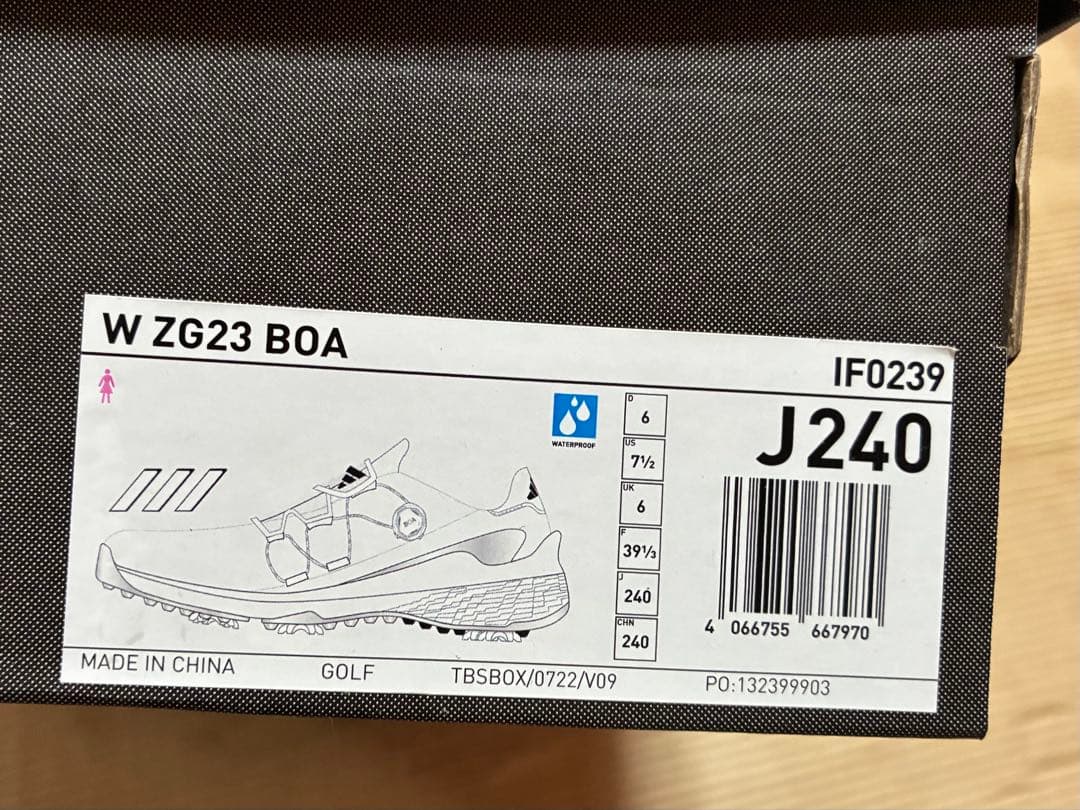 美品 adidas BOA ゴルフシューズ ホワイト 24.0cm