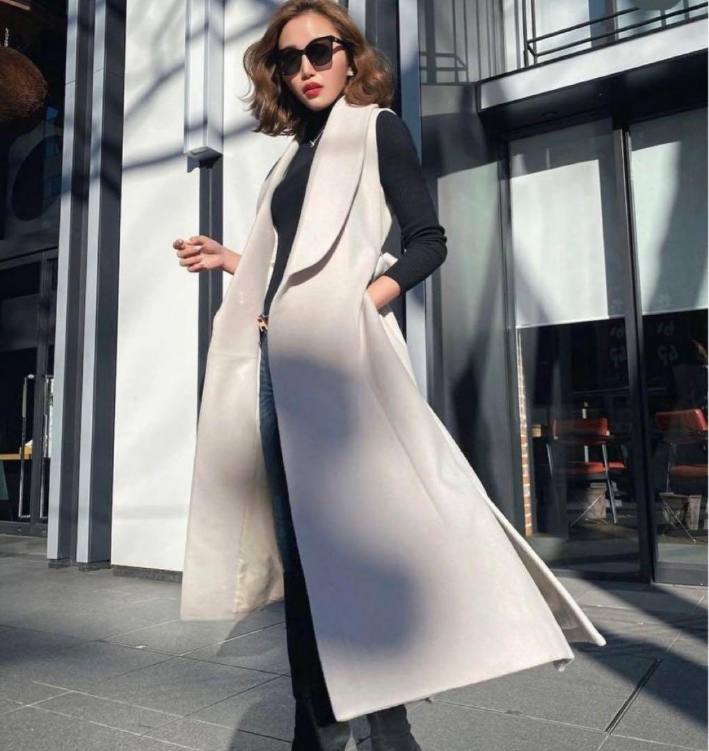 Sheller ［シェリエ］ロングジレコート ウエストベルト付き