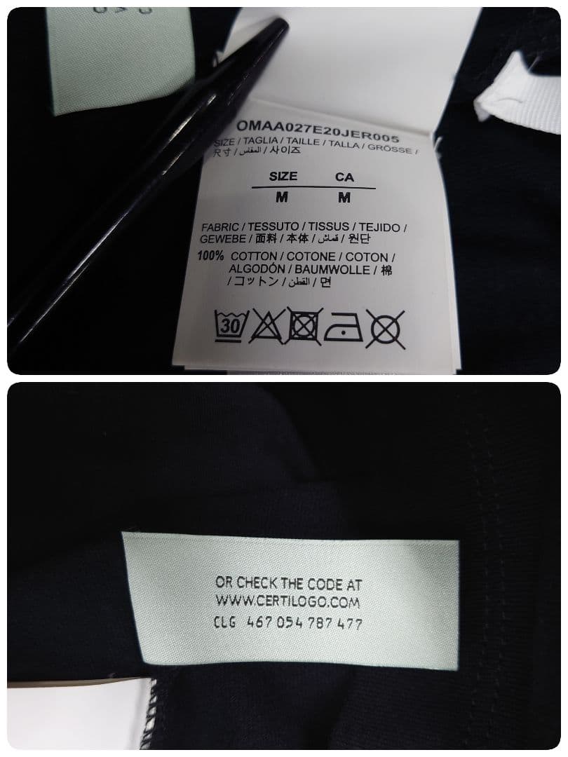 【QR鑑定済】オフホワイト　マーカー　クロスアロー　バックプリント　Tシャツ