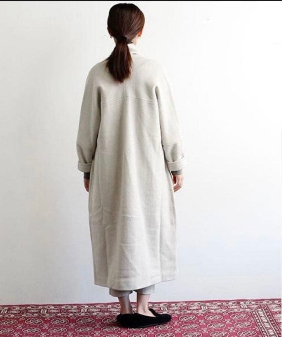 値下げ【美品】evam eva プレスウール　ローブコート