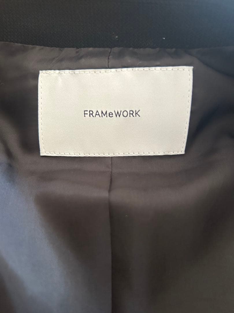 FRAMeWORK メタルボタンダブルブレストジャケット　黒36