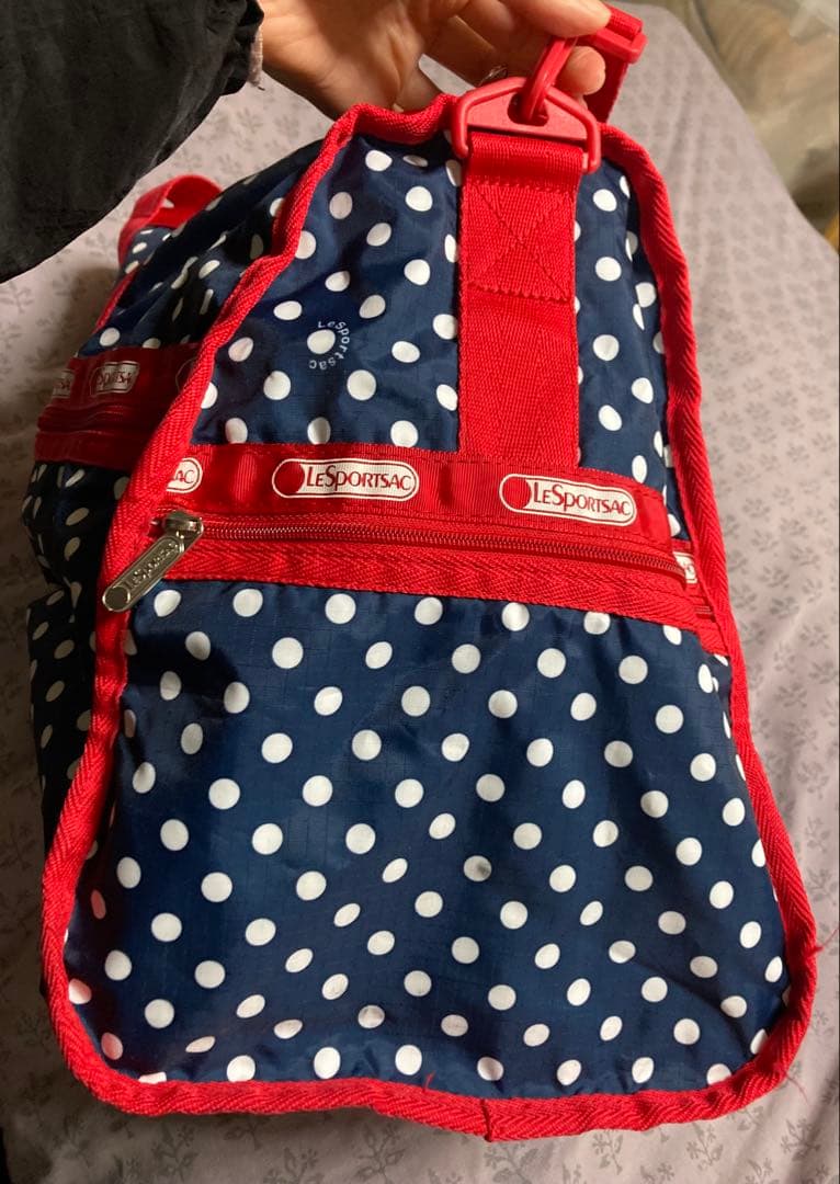 TTTさま専用　LeSportsac ドット柄 ボストンバッグ ネイビー レッド