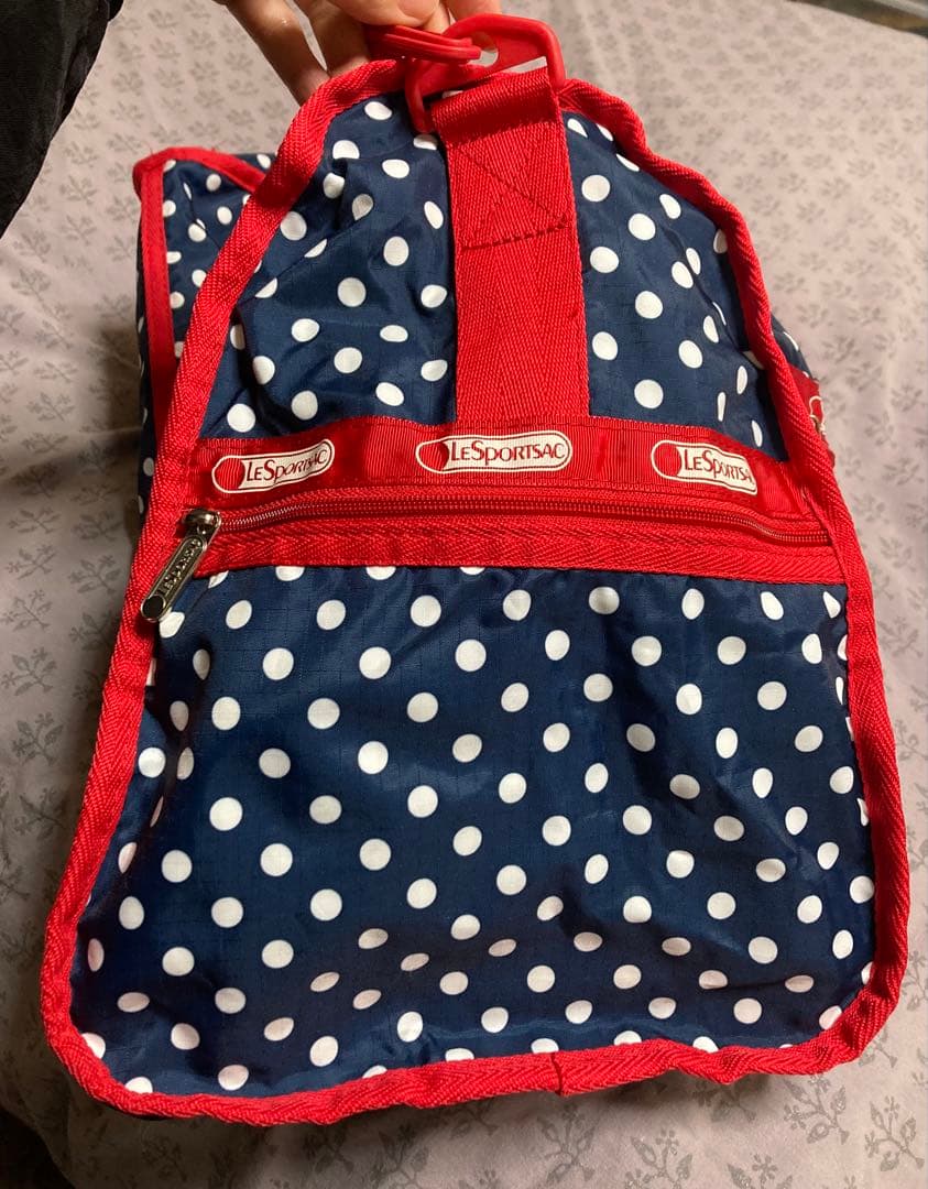 TTTさま専用　LeSportsac ドット柄 ボストンバッグ ネイビー レッド
