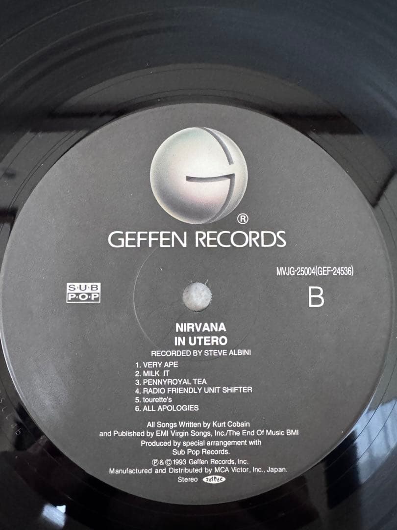『NIRVANA』 IN UTERO 国内盤帯付き レコード