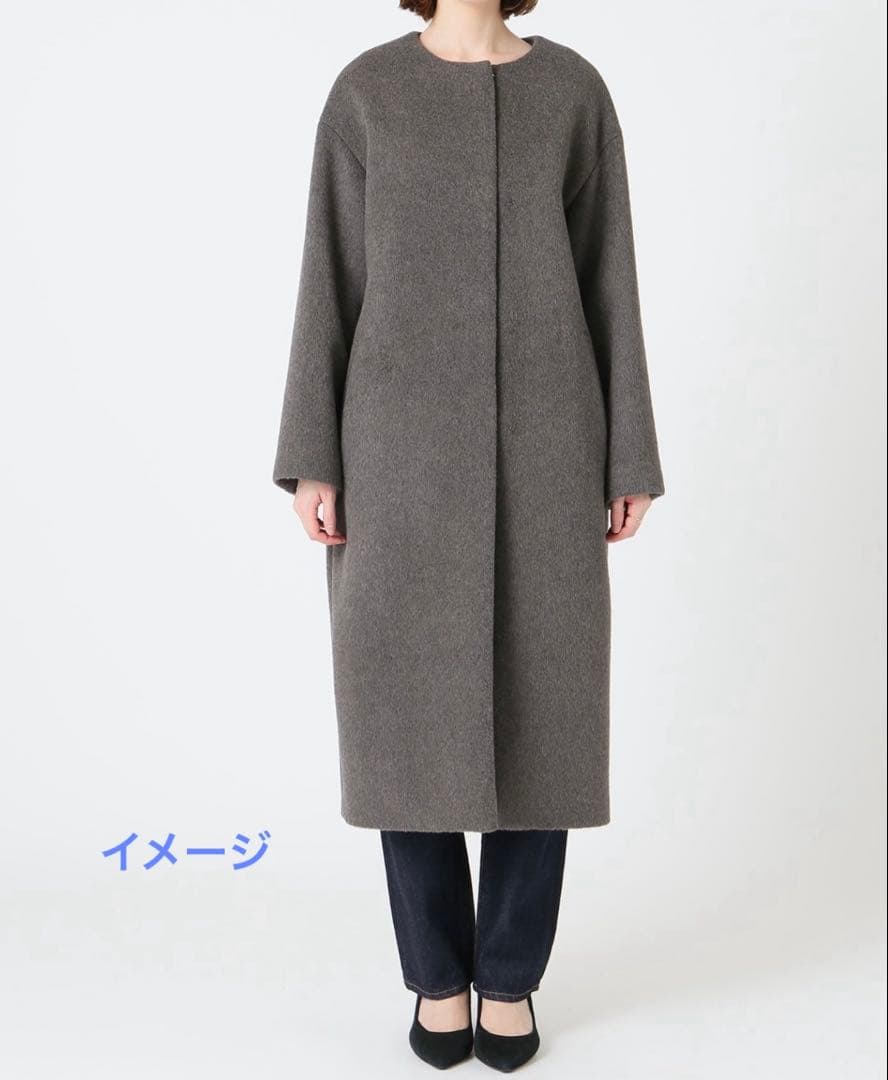 IENA ラムウールノーカラーコート