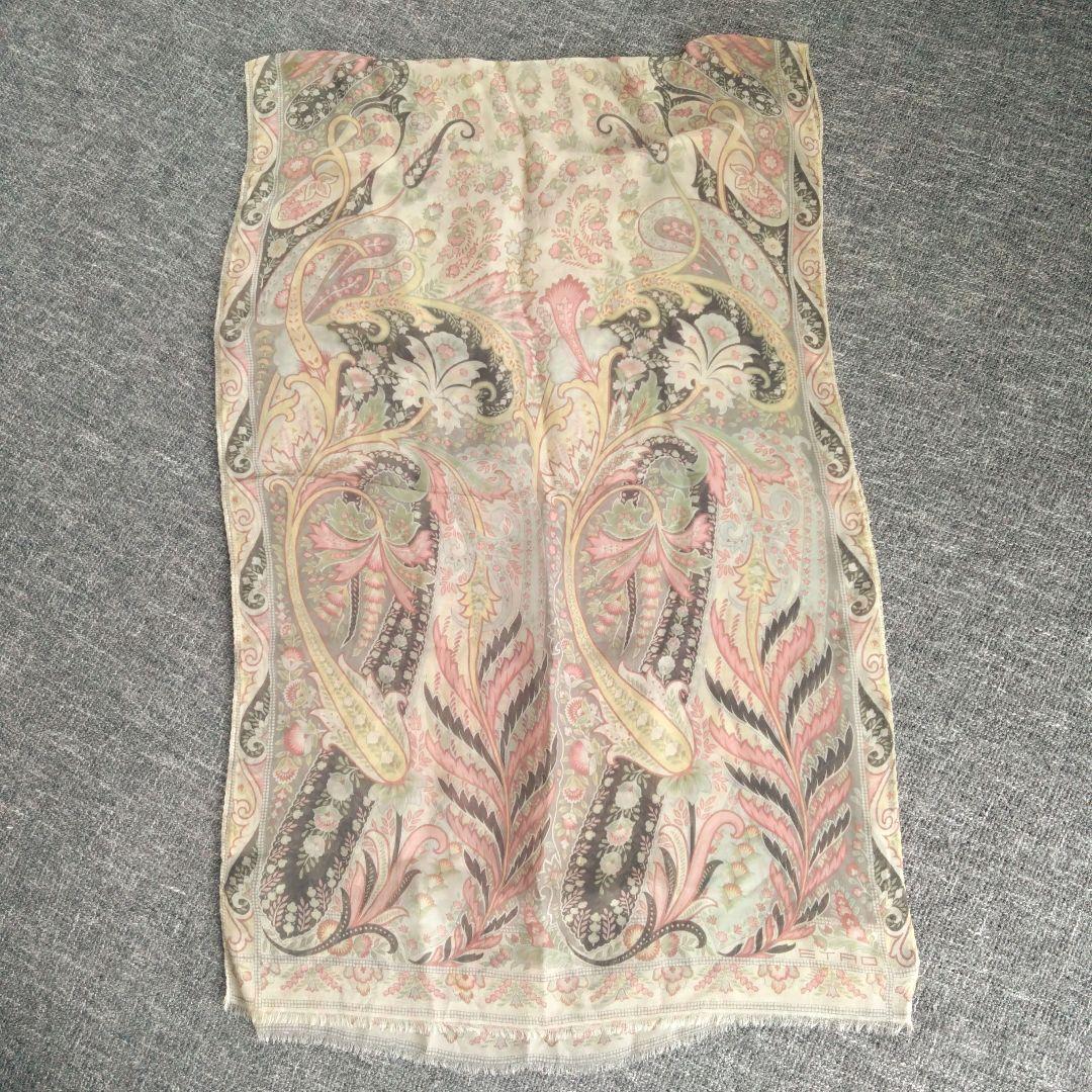 【ETRO】ペイズリー柄 シルク ストール イタリア製