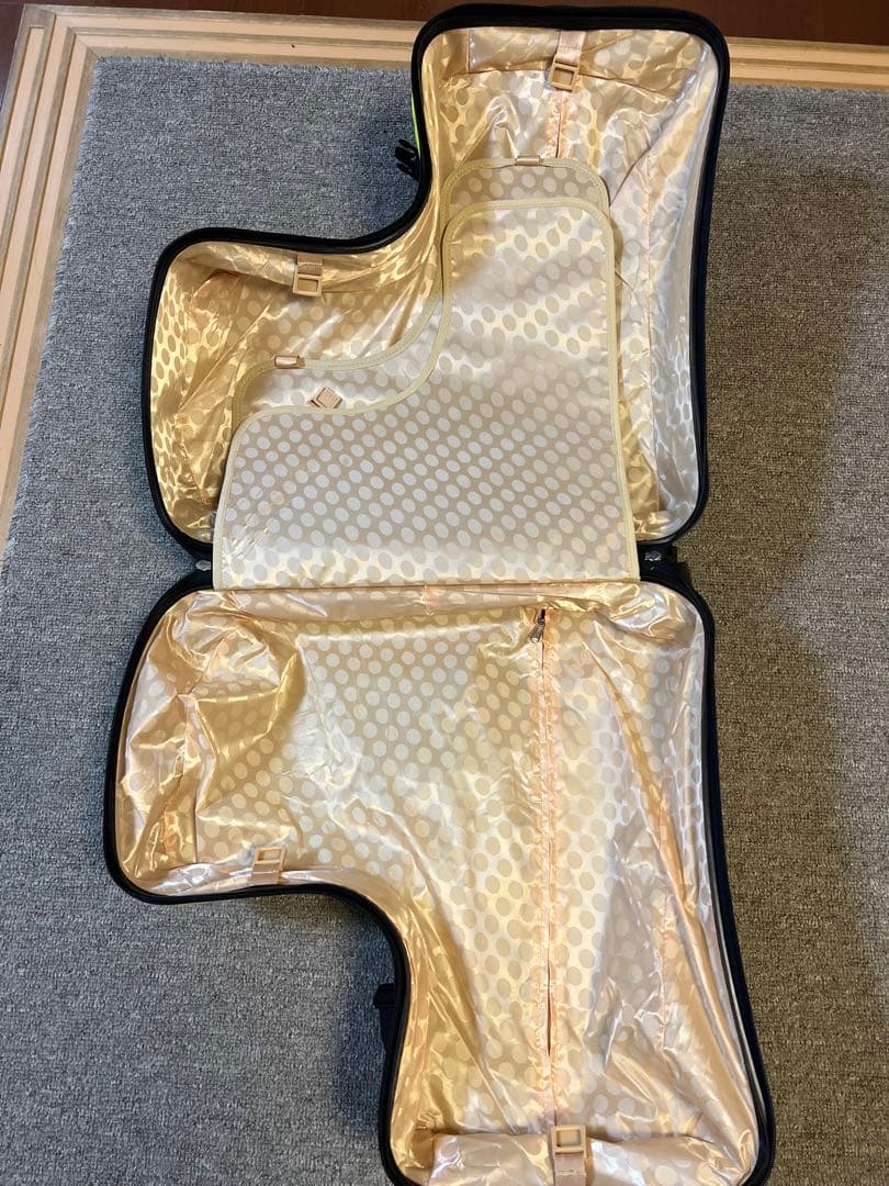 子供が乗れるキャリーケース　クッション付き　イエロー