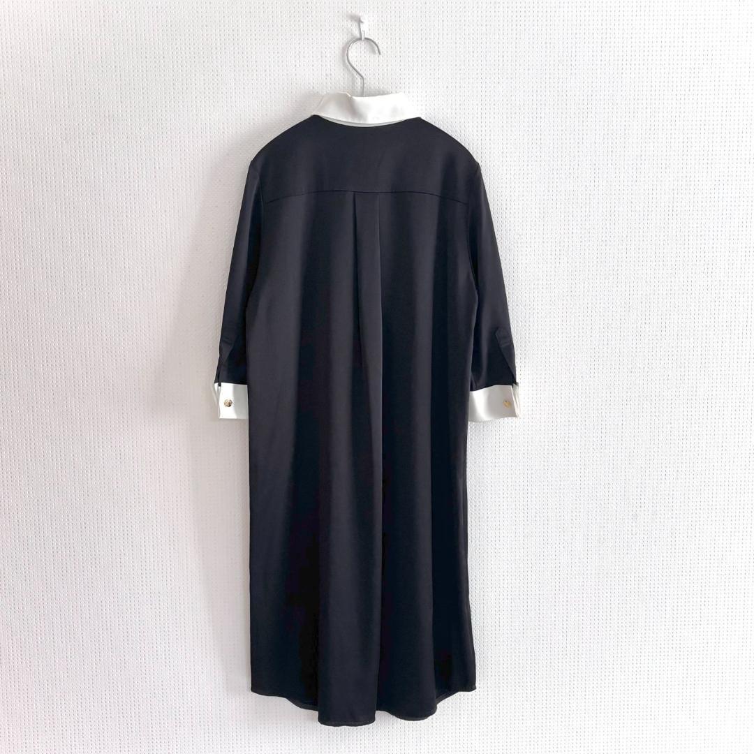 グレースコンチネンタル バイカラーフリルワンピース ブラック 36 美品