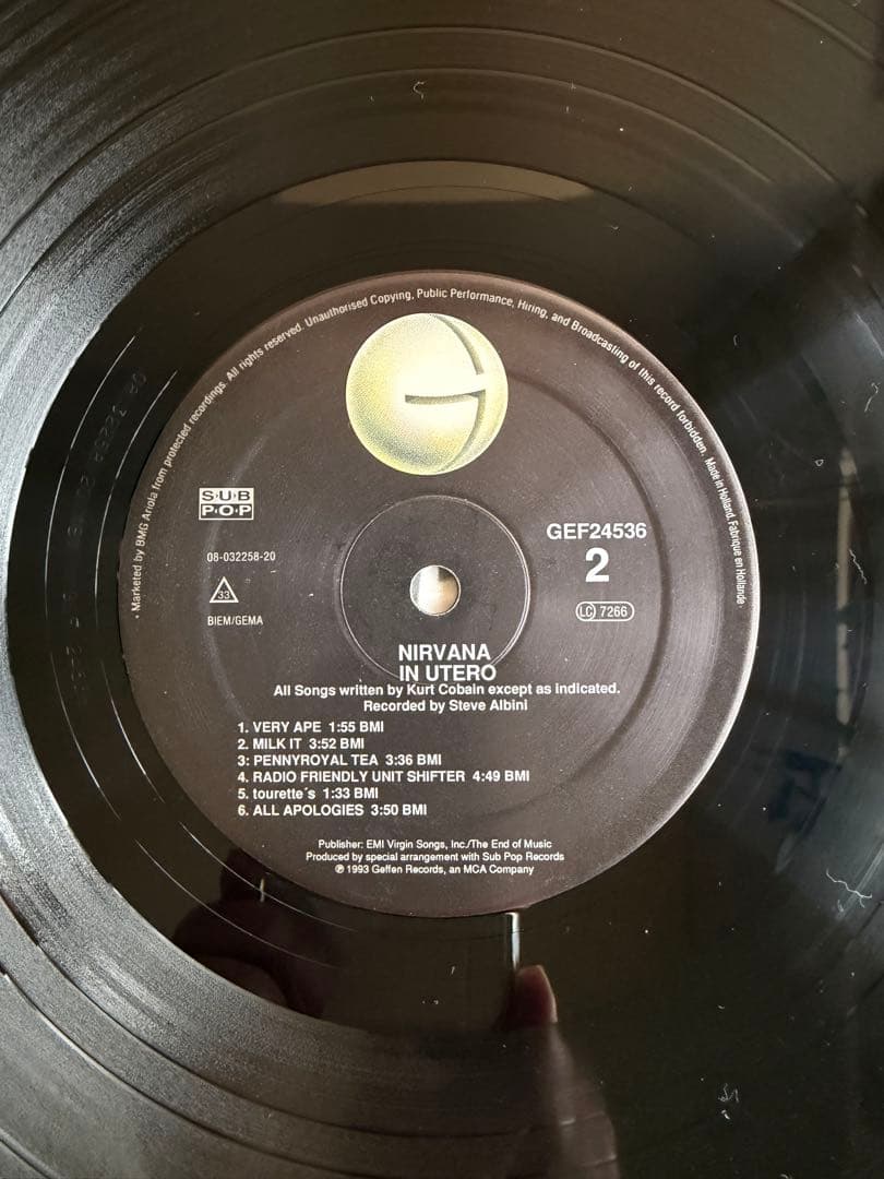 LP レコード　NIRVANA / IN UTERO ニルヴァーナ