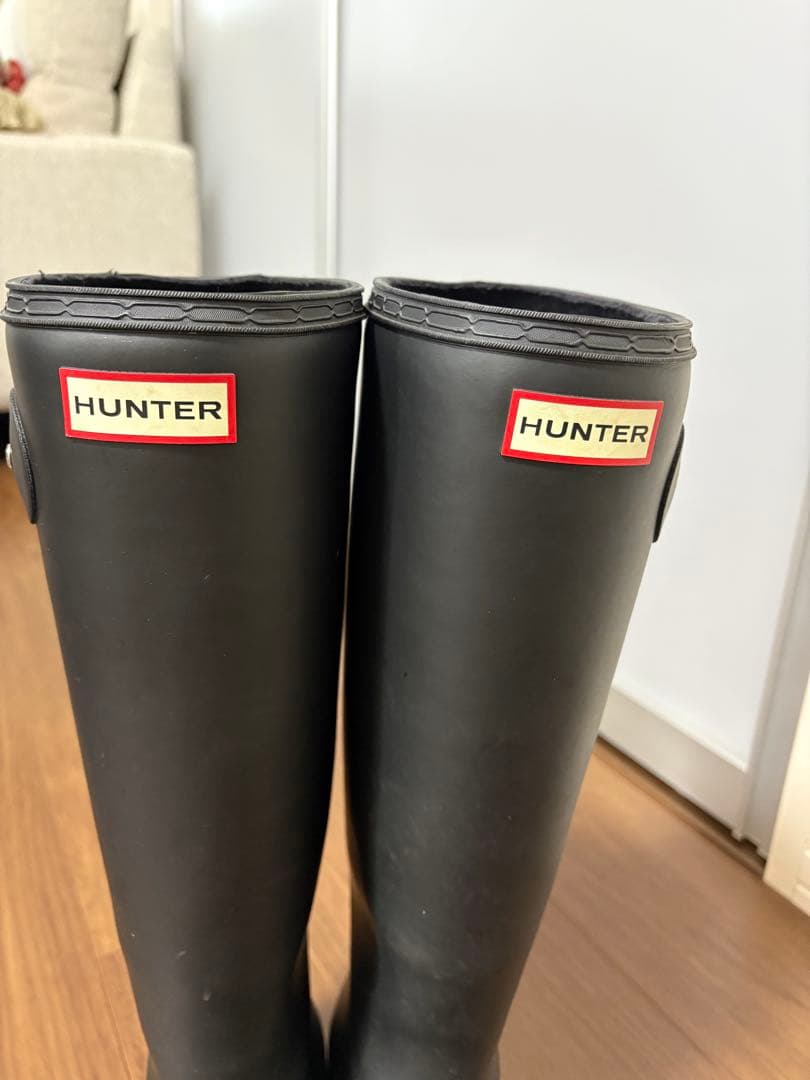 HUNTER ブラック　ロングレインブーツ　UK6