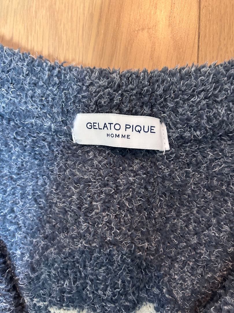 Gelato Pique 猫刺繍 カーディガン グレー
