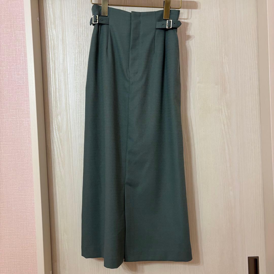 【新品未使用】COHINA コヒナ サイドバックルIラインスカート グリーン