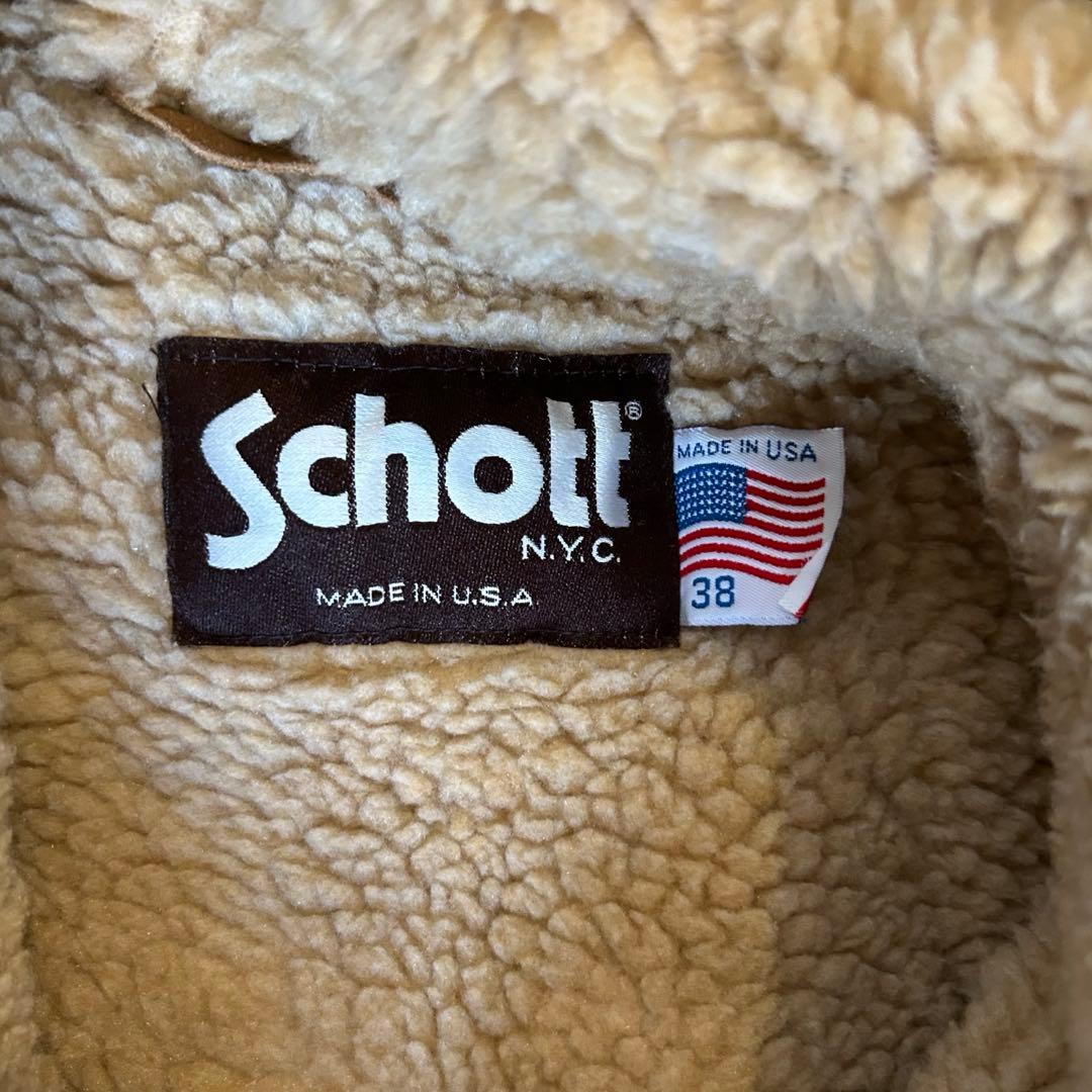Schott ダッフルコート サイズ38 ブラウン スエード ヘビーウエイト