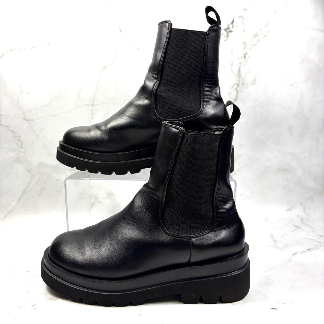 green label relaxing サイドゴアブーツ S 黒 レザー 厚底