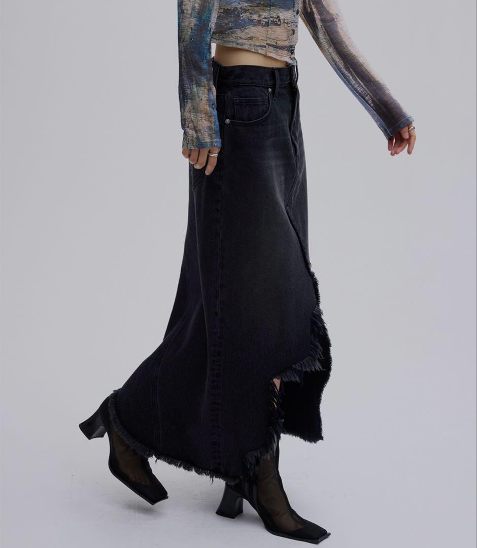 【新品】REMAKE LIKE DENIM LACE LAYERED SKIRT