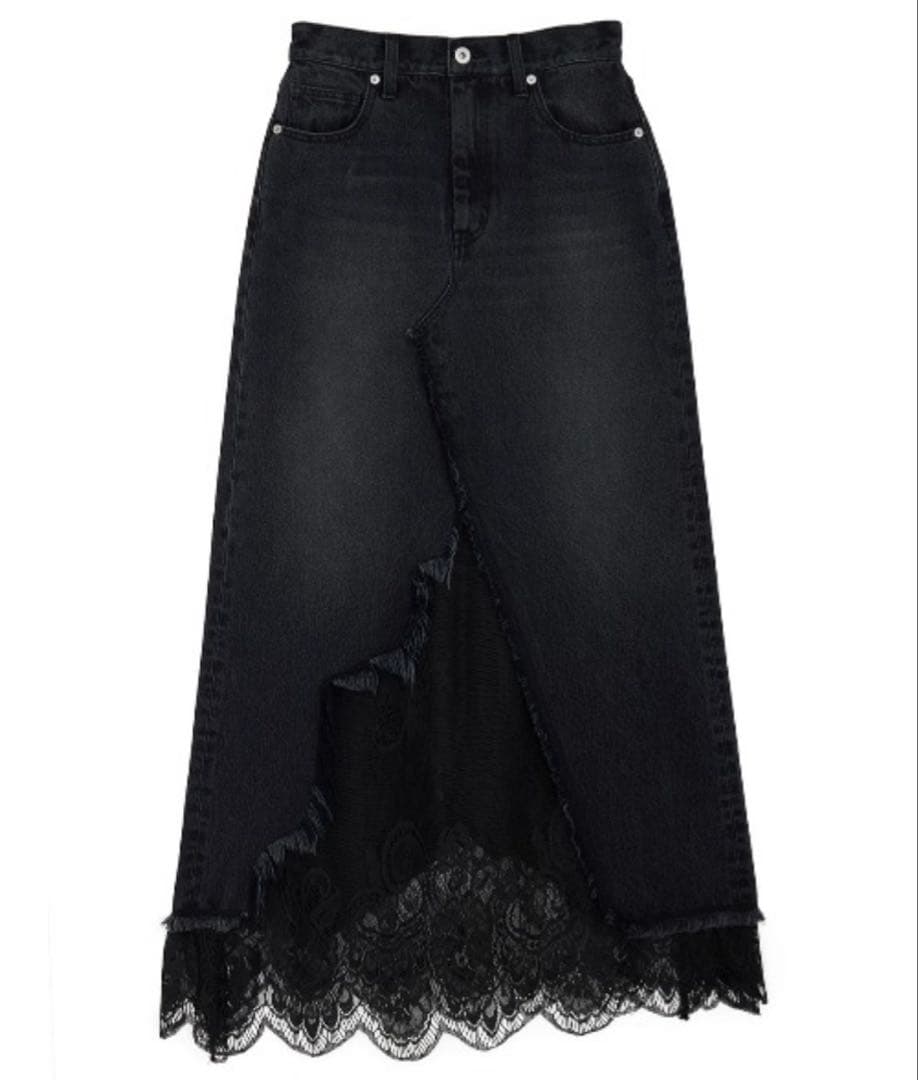 【新品】REMAKE LIKE DENIM LACE LAYERED SKIRT