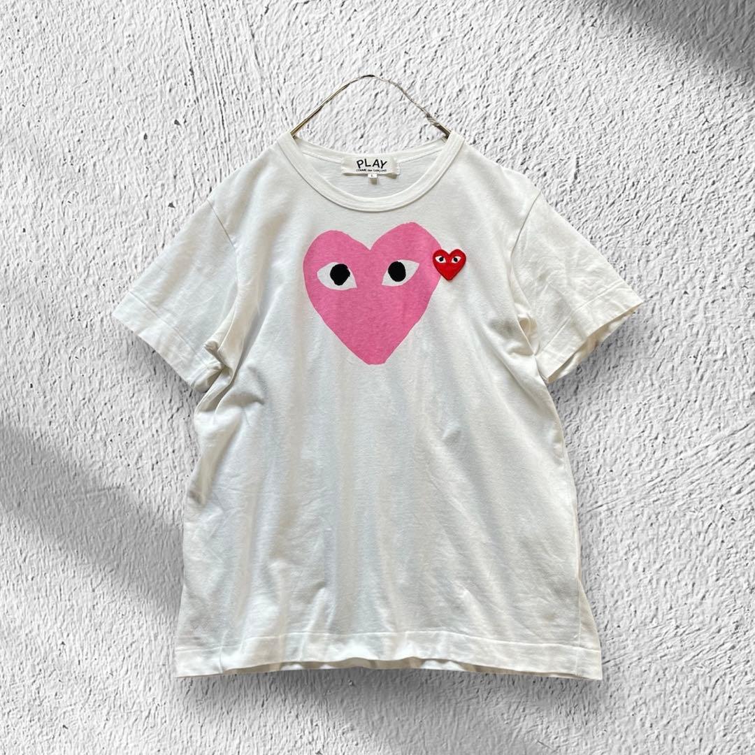 PLAY COMME des GARCONS ハートTシャツ　ピンク　L