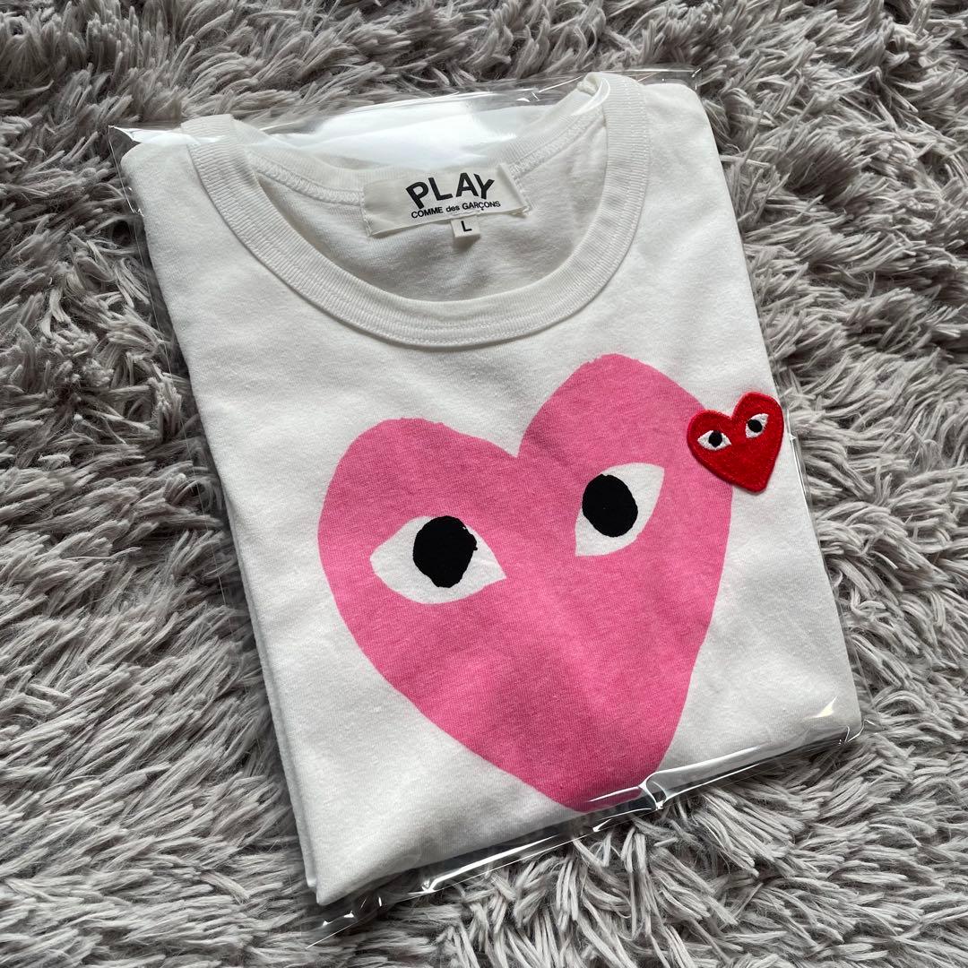 PLAY COMME des GARCONS ハートTシャツ　ピンク　L
