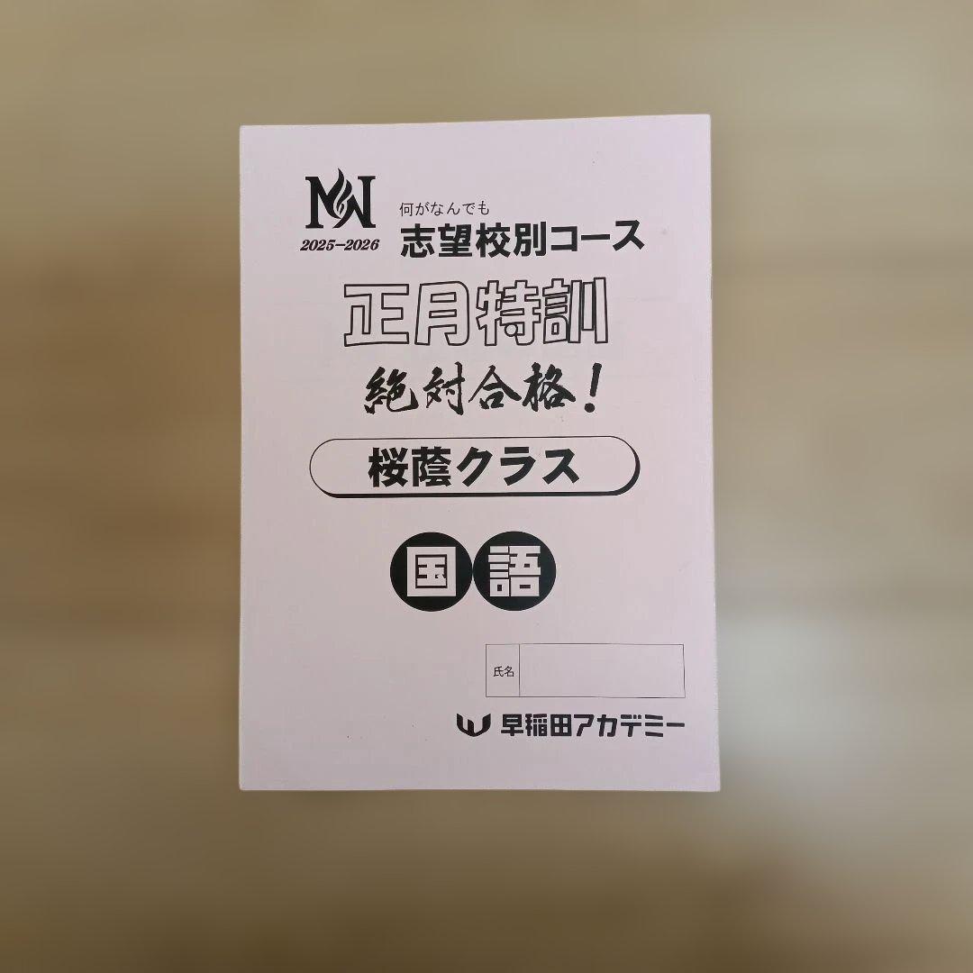 NN桜蔭　正月特訓・直前特講　2025年度