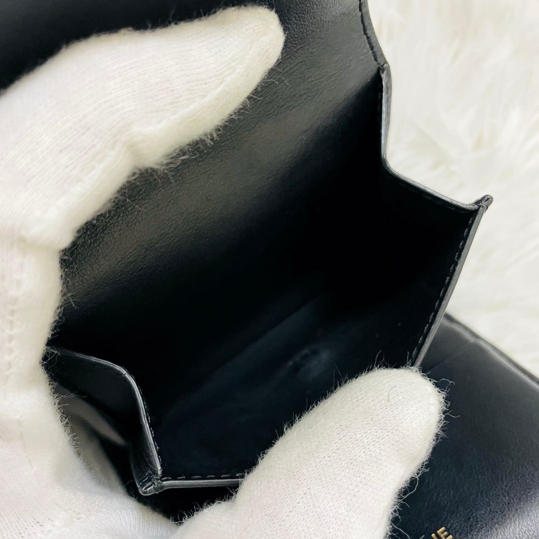 極美✨付属完備✨CELINE 三つ折り財布 セーズ 16 レザー ブラック
