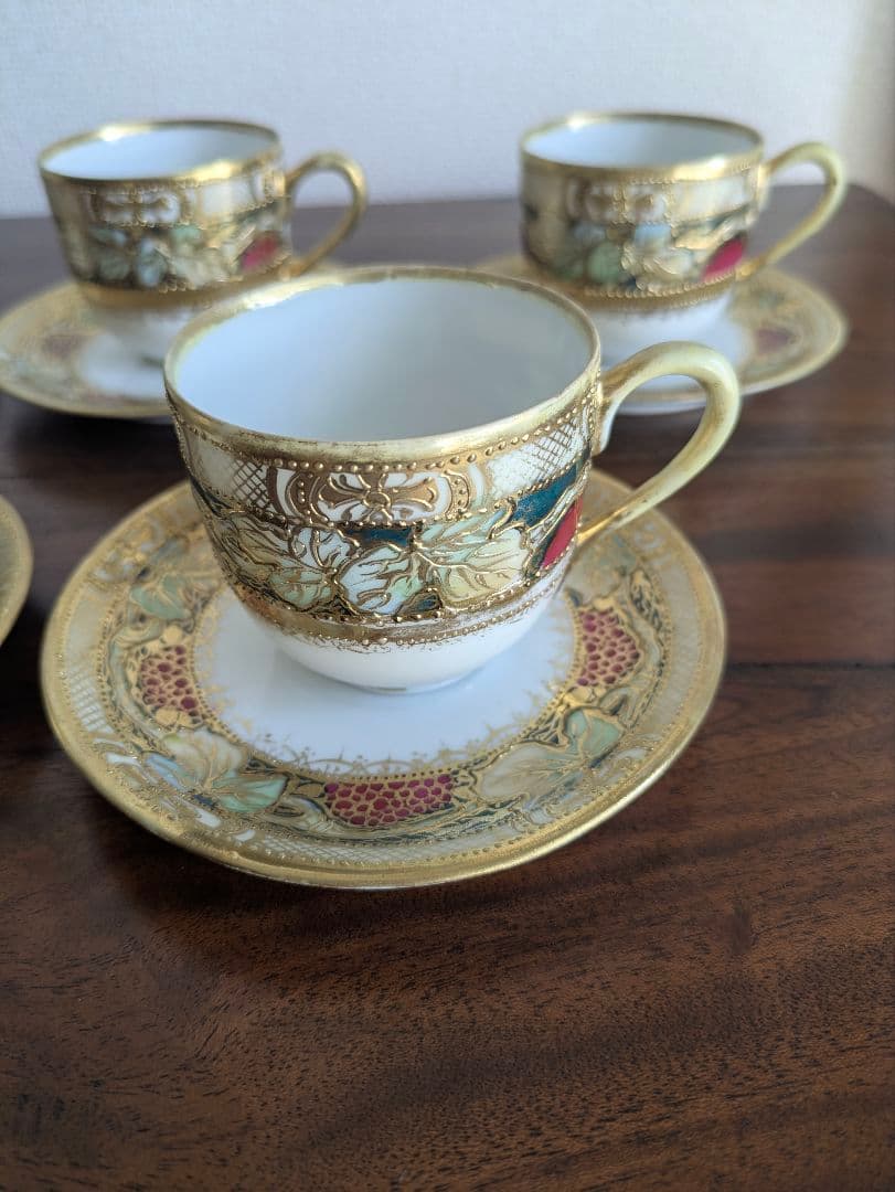 オールドノリタケ　カップ&ソーサー　5客セット