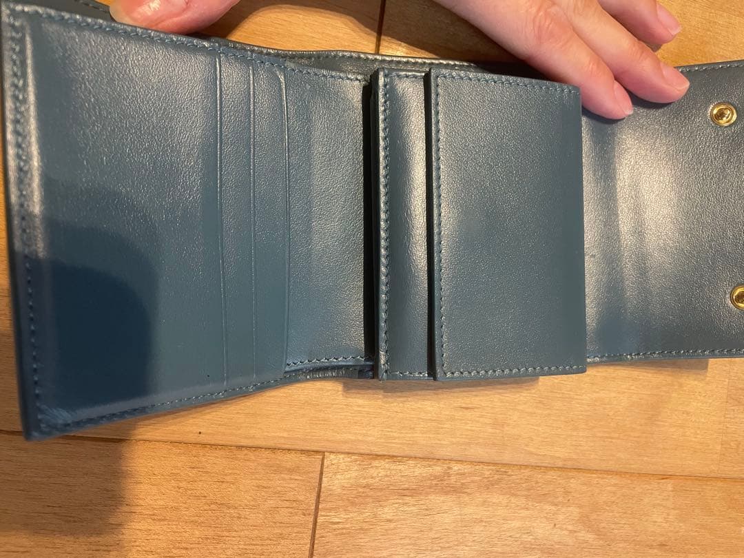 CELINE 小型三つ折り財布 プルシアンブルー