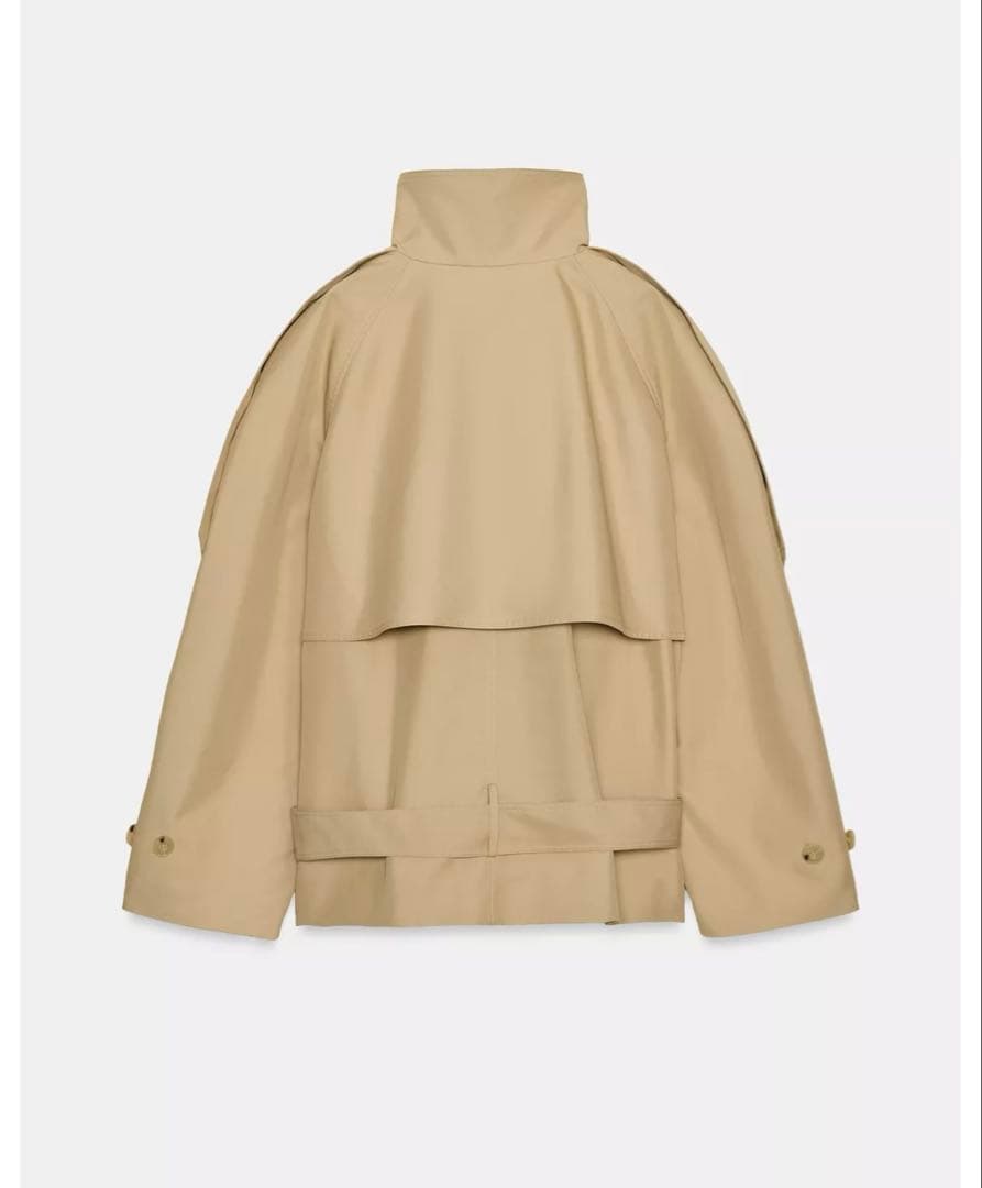 タグ付き新品★ZARAのショート丈ハイネックトレンチコート★Sサイズ★ベージュ色