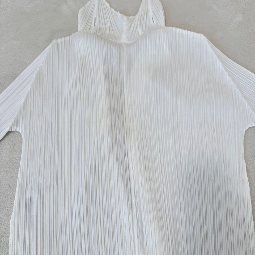 極美品✨PLEATS PLEASE プリーツ　変形　カーディガン　ホワイト