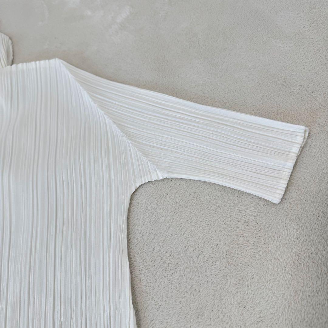 極美品✨PLEATS PLEASE プリーツ　変形　カーディガン　ホワイト
