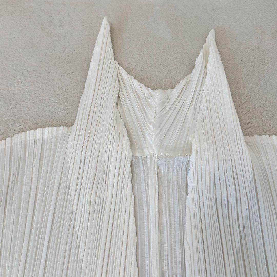 極美品✨PLEATS PLEASE プリーツ　変形　カーディガン　ホワイト
