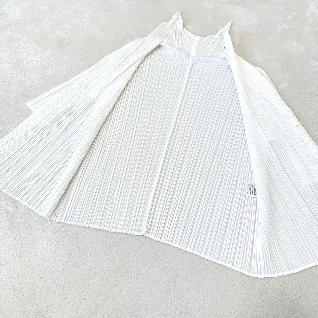 極美品✨PLEATS PLEASE プリーツ　変形　カーディガン　ホワイト