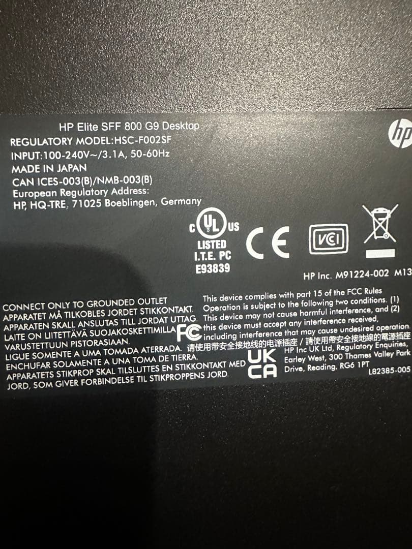 Windowsデスクトップ HP EliteDesk IntelCorei7 vProG9SFF800new