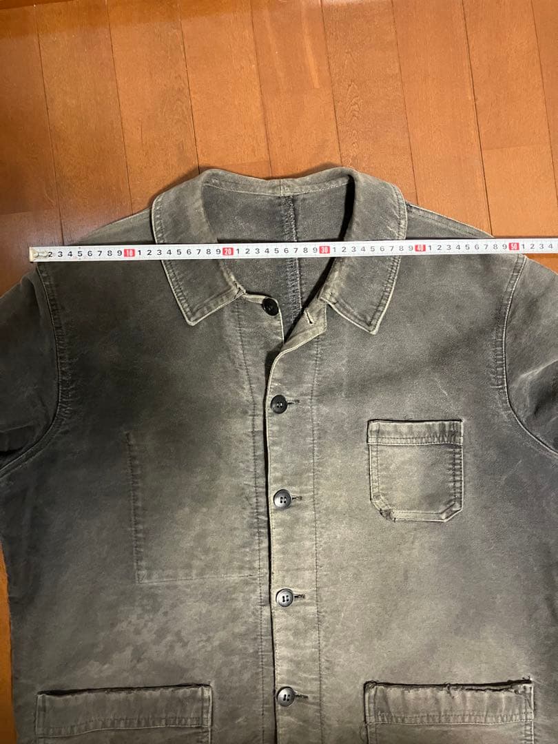 vintage モールスキンジャケット　ブラック　フェード