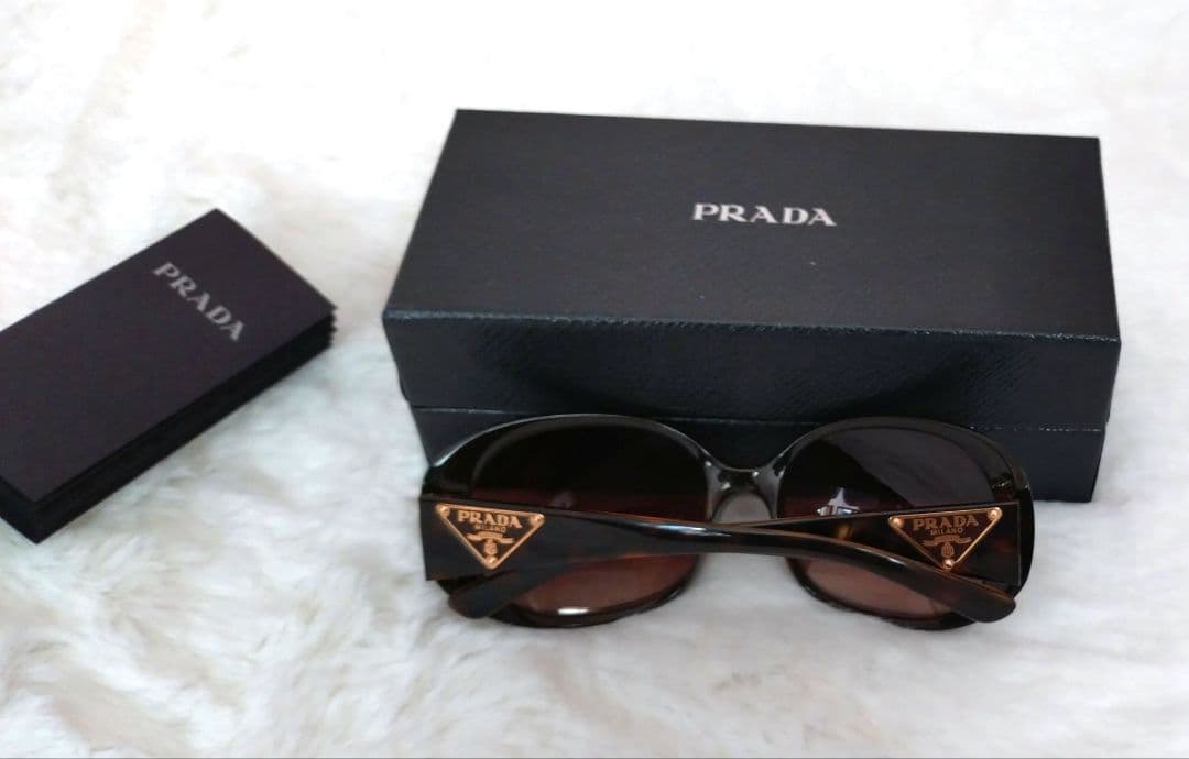 PRADA サングラス SPR27L べっ甲 トライアングルロゴ ケース付き
