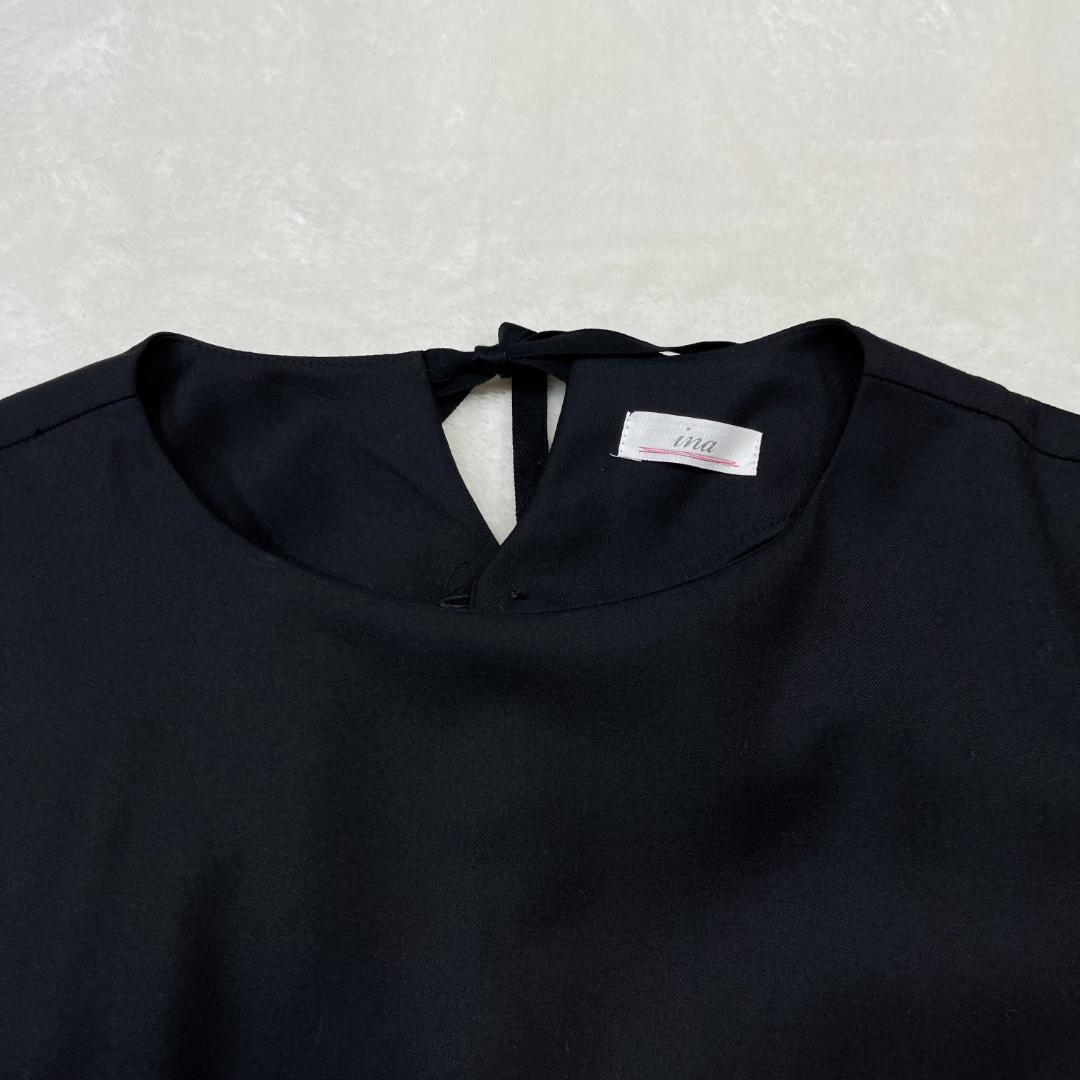 美品 ina　きちんと見えのワンピース　プリーツ　フォーマル 冠婚葬祭 喪服