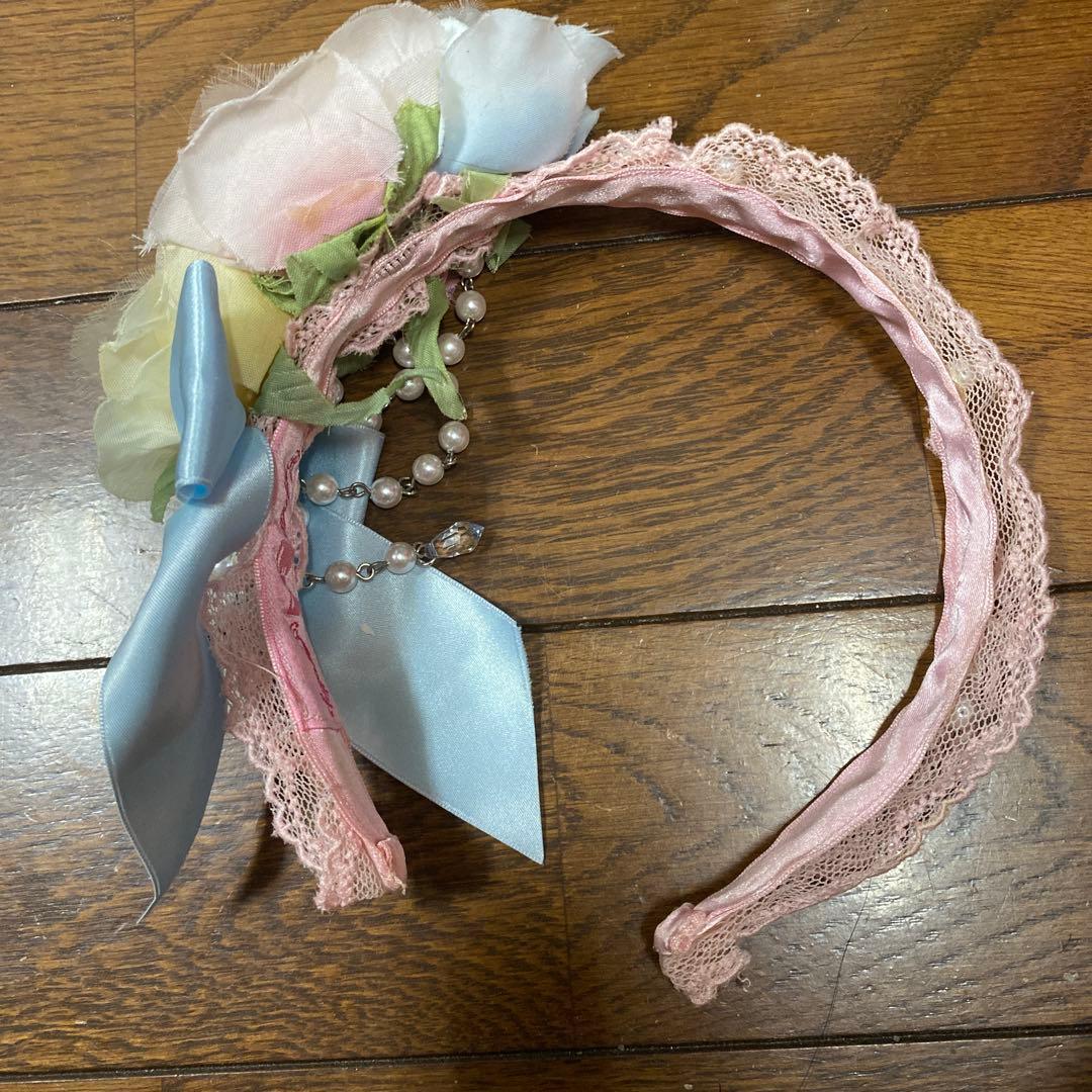 Angelic Pretty　カラフルローズリボン カチューシャ パール