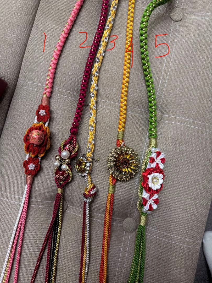 花柄 黄緑色 振袖 着物フルセット