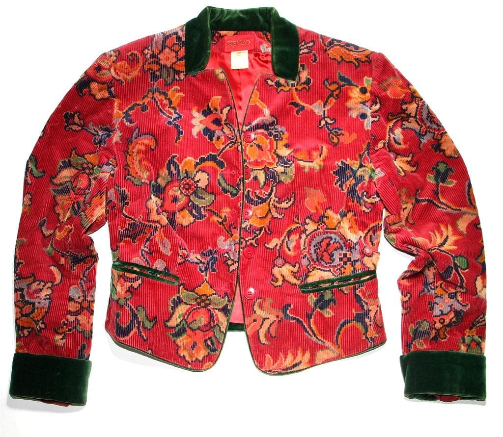 S*e様 KENZO ケンゾー ジャケット 花柄 コーデュロイ レッド 38 フ