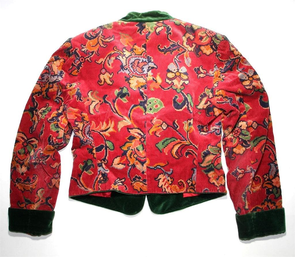 S*e様 KENZO ケンゾー ジャケット 花柄 コーデュロイ レッド 38 フ