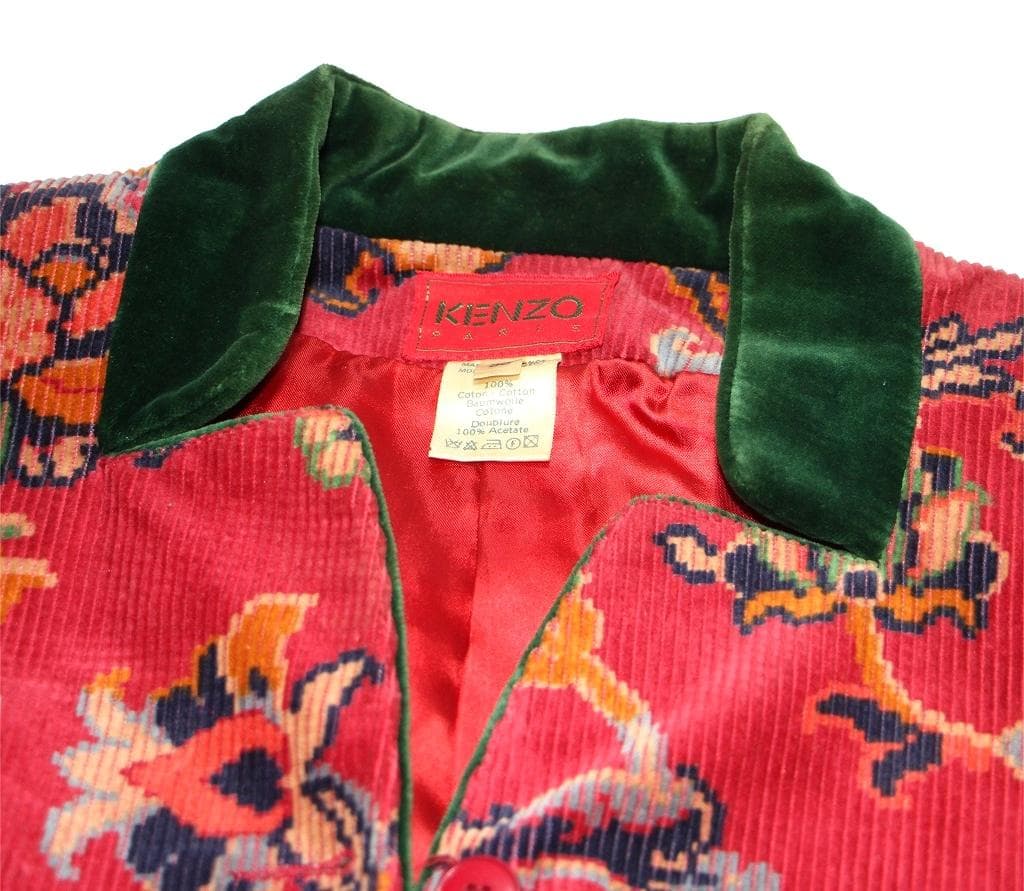 S*e様 KENZO ケンゾー ジャケット 花柄 コーデュロイ レッド 38 フ