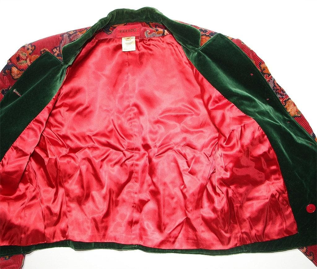 S*e様 KENZO ケンゾー ジャケット 花柄 コーデュロイ レッド 38 フ