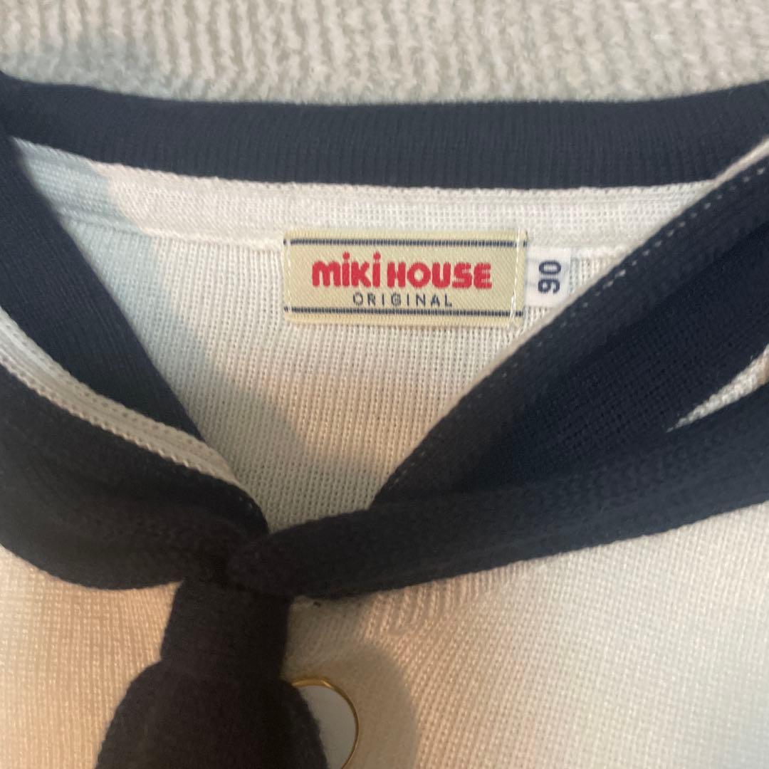 MIKI HOUSE セーラー襟カーディガン&ショートパンツ 90