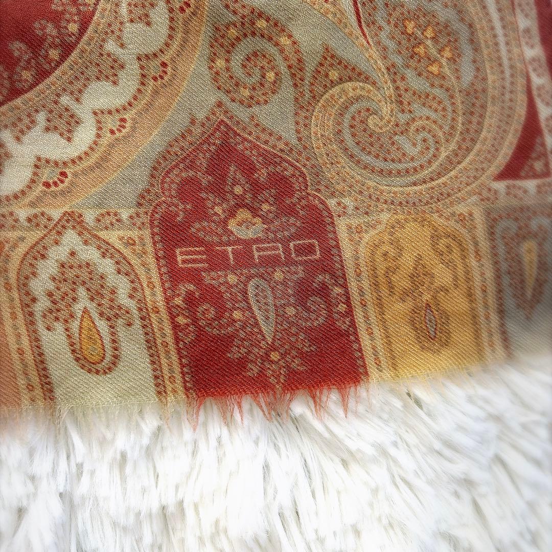 ETRO エトロ ペイズリー柄 ストール ウールシルク イタリア製