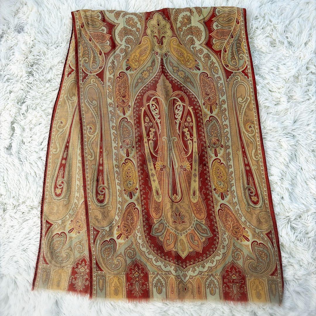 ETRO エトロ ペイズリー柄 ストール ウールシルク イタリア製