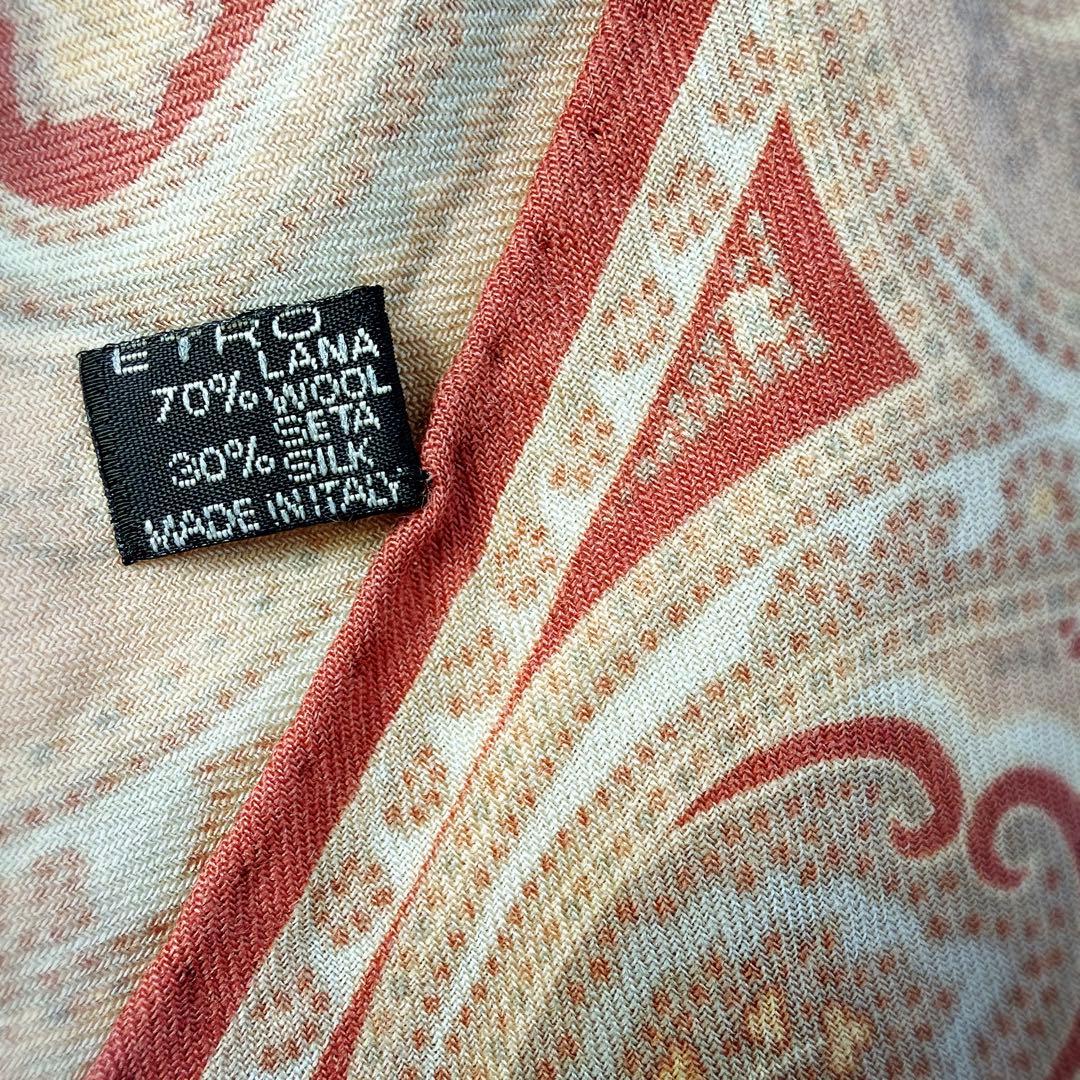 ETRO エトロ ペイズリー柄 ストール ウールシルク イタリア製